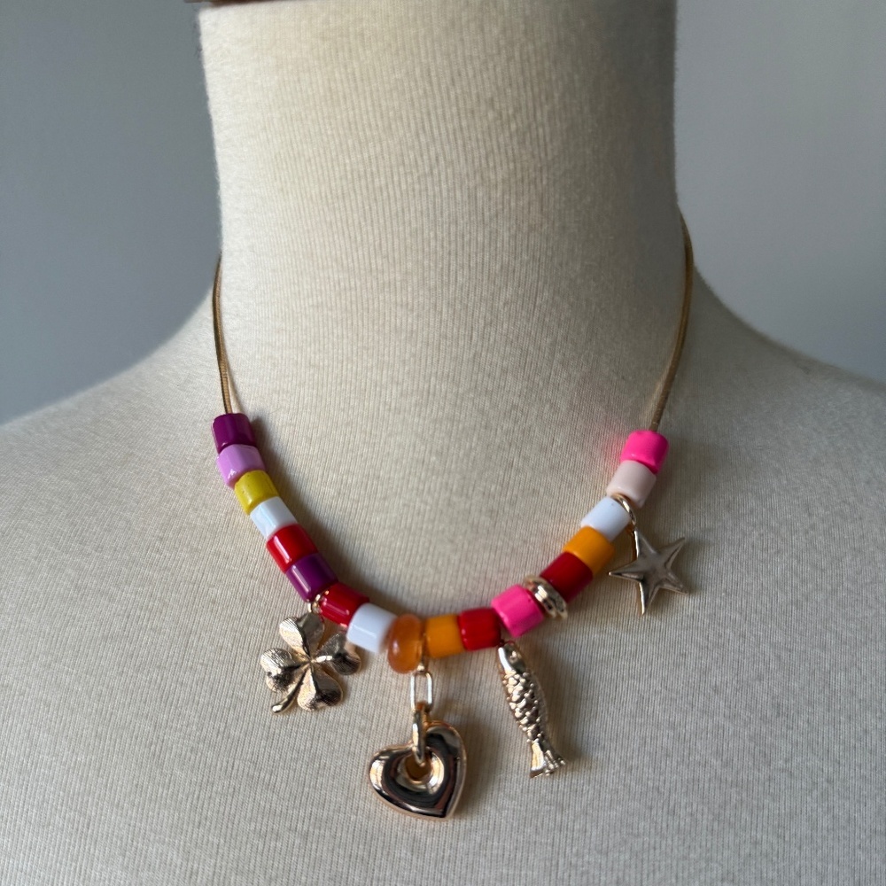 NWT Anthropologie Beaded Charm Necklace - Picture 4 of 6